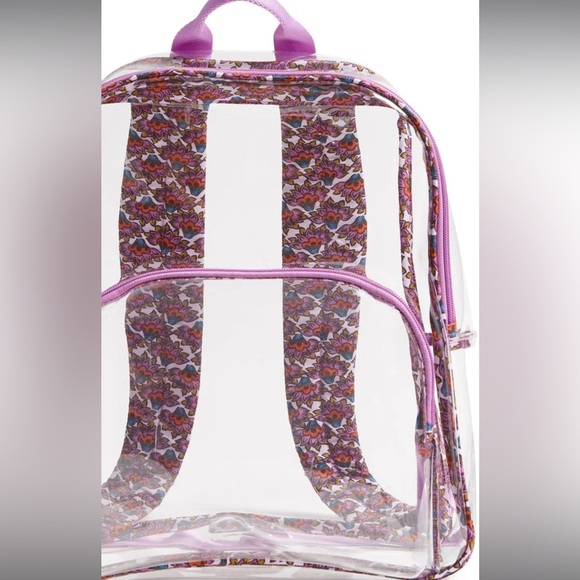 Transparent Backpack with Purple Floral Design - Picture 7 of 8